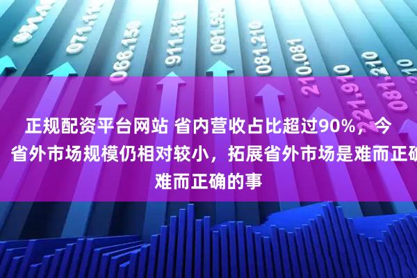 正规配资平台网站 省内营收占比超过90%，今世缘：省外市场规模仍相对较小，拓展省外市场是难而正确的事